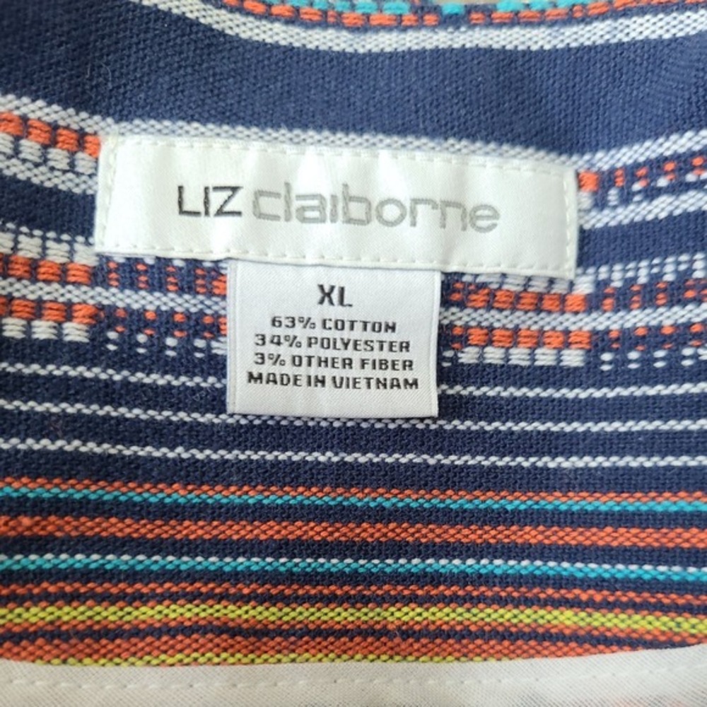 Liz Claiborne Jacket Size XL Blazer Black Multicolored Blue‎ - Picture 6 of 6
